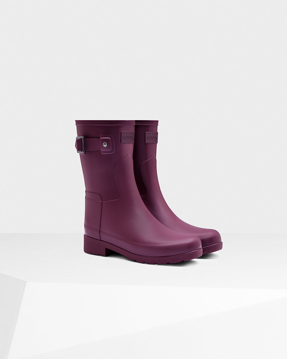 Hunter Refined Slim Fit Short Rain Boots - On Sale Womens Purple - OGYUHT901